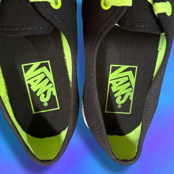Vans Black with Neon Green Accents Shoes - Picture 8 of 10